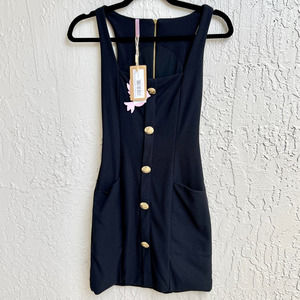 NWT Gapaz Sleeveless Square Neckline Marina Mini Dress Navy Blue Women small